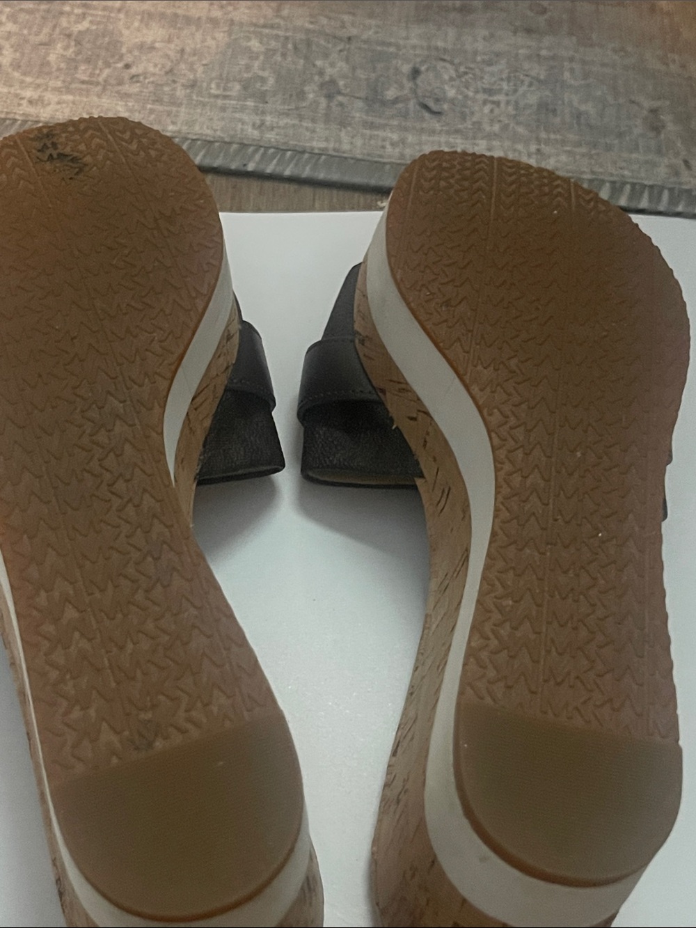 Michael Kors Brown Monogram Cork Wedge Slide Sandals with Gold Logo - Picture 11 of 12